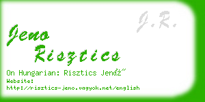 jeno risztics business card